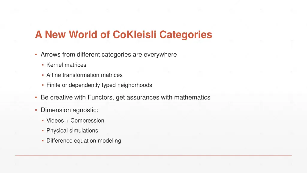 a new world of cokleisli categories