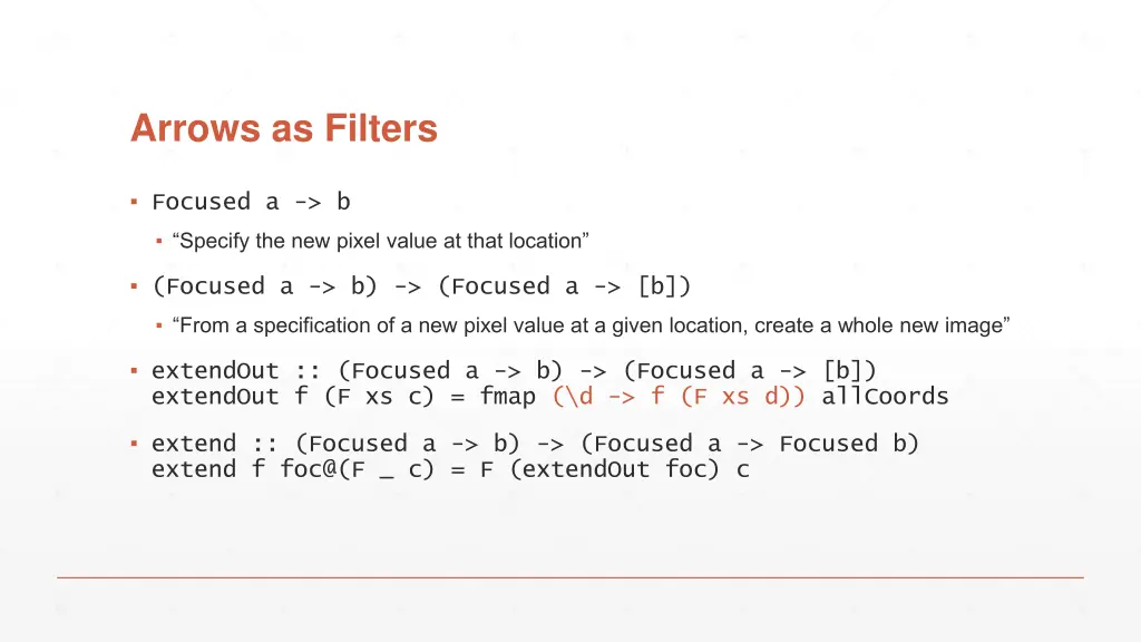 arrows as filters