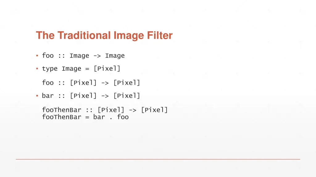 the traditional image filter