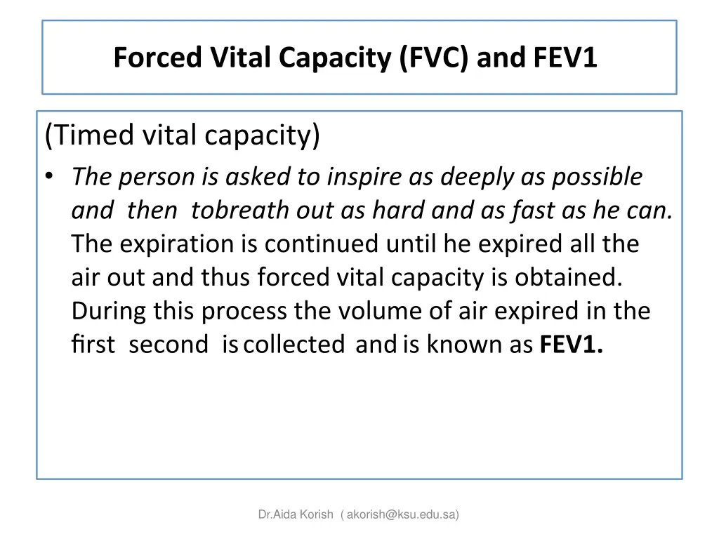 forced vital capacity fvc andfev1