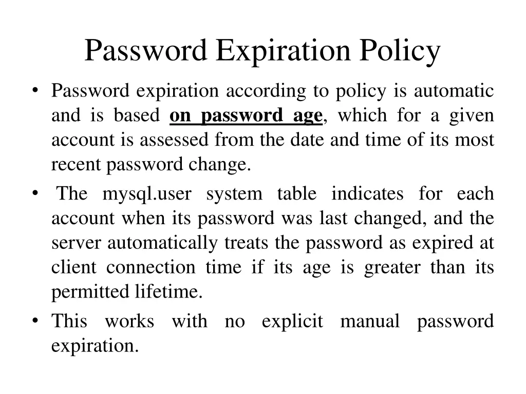 password expiration policy 1