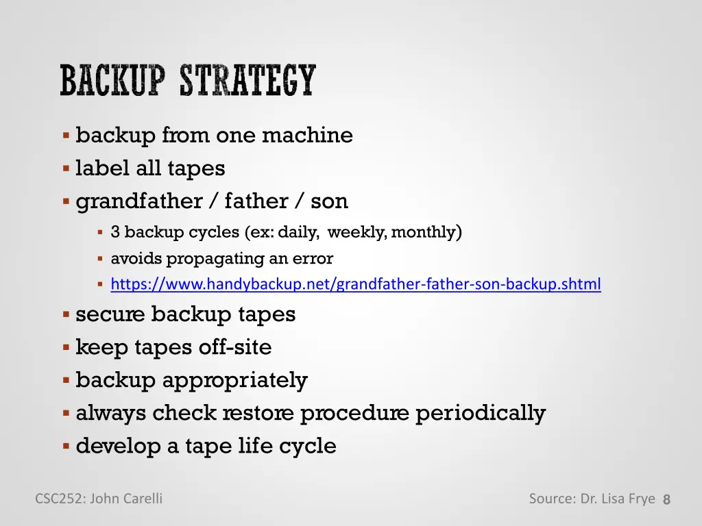 backup from one machine label all tapes
