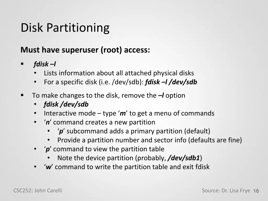 disk partitioning