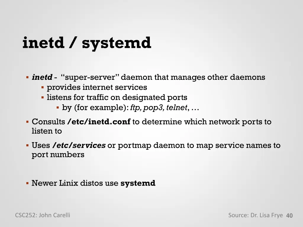 inetd systemd