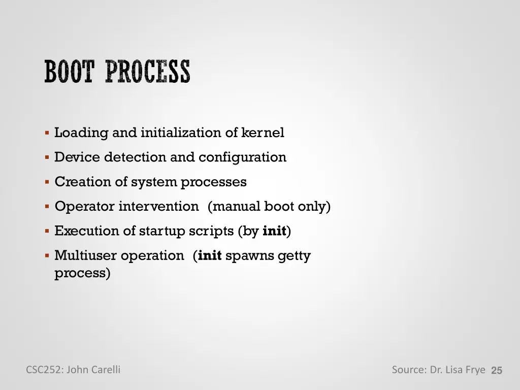 loading and initialization of kernel