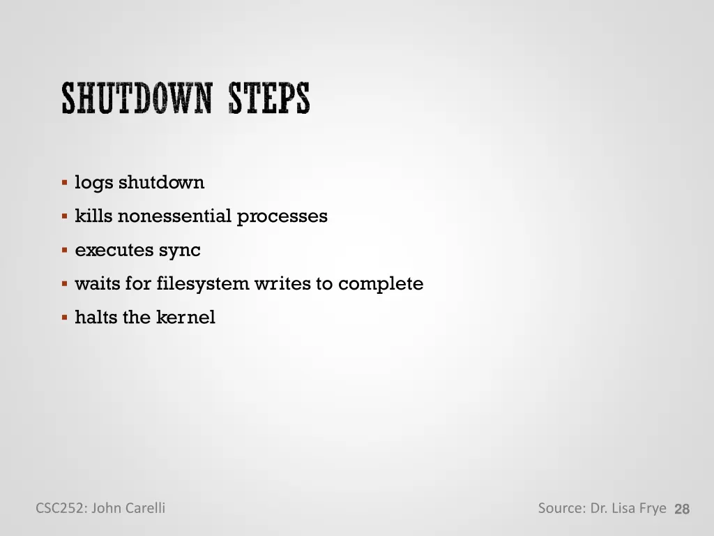 logs shutdown
