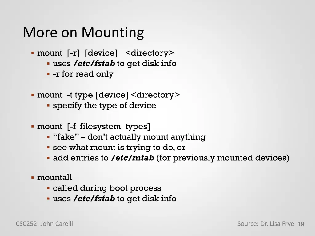 more on mounting