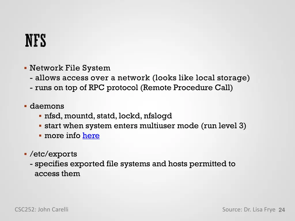 network file system allows access over a network