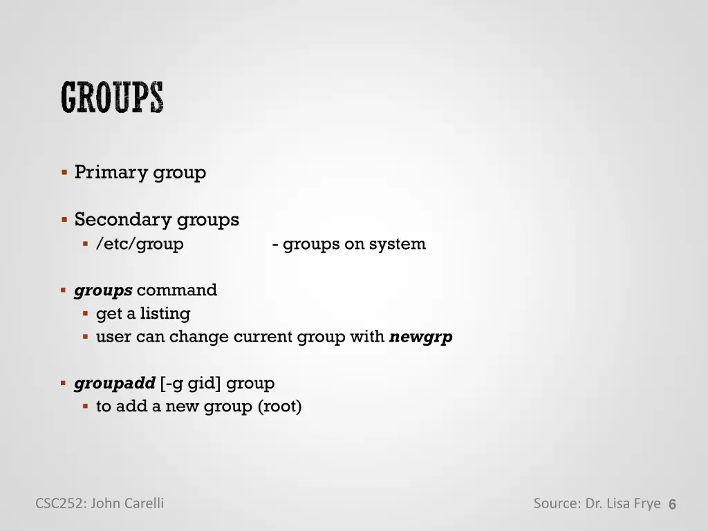 primary group