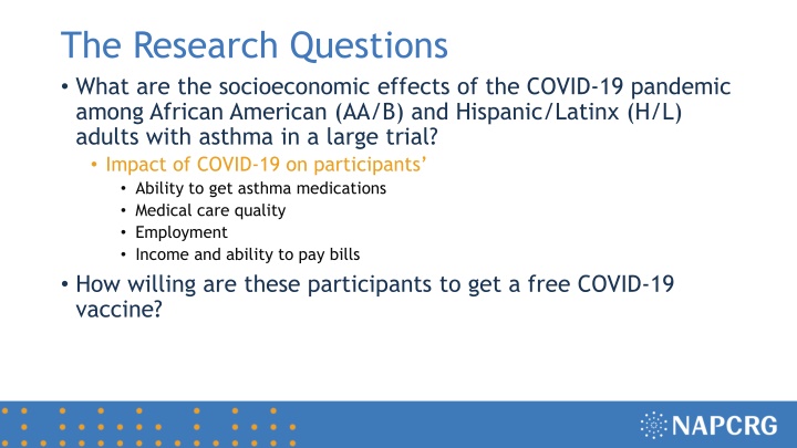 the research questions what are the socioeconomic