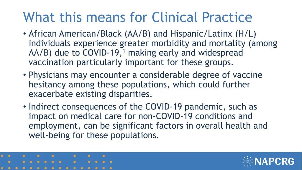 what this means for clinical practice african