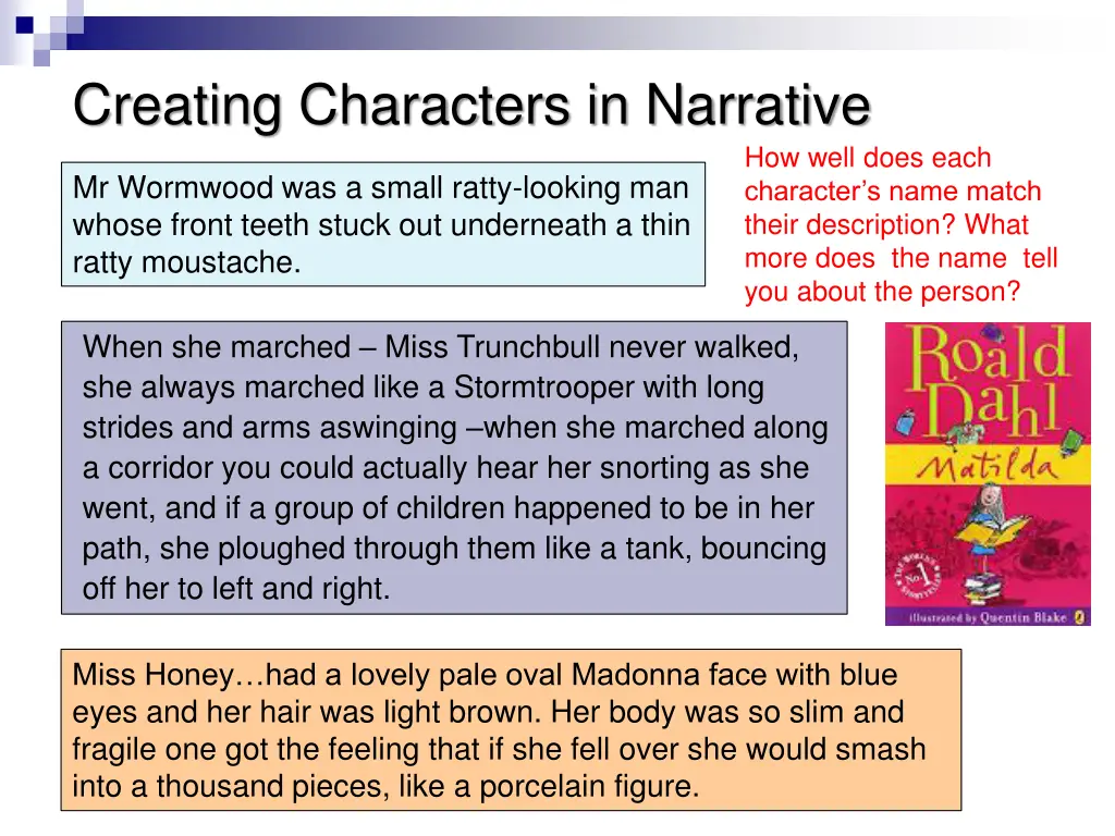 creating characters in narrative 1