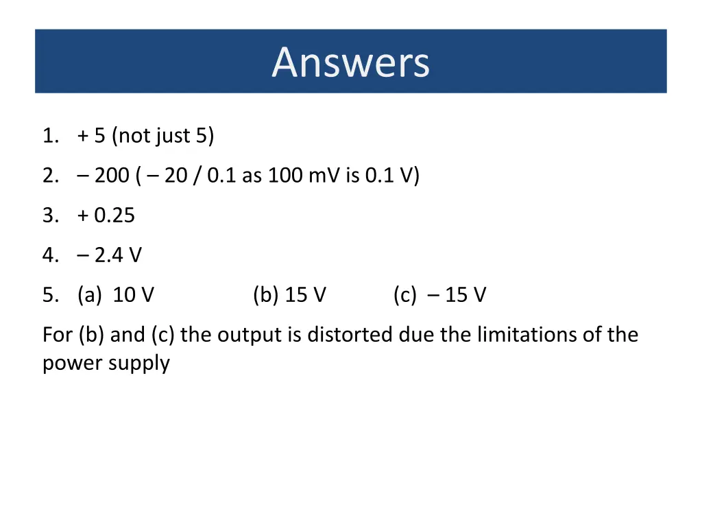 answers