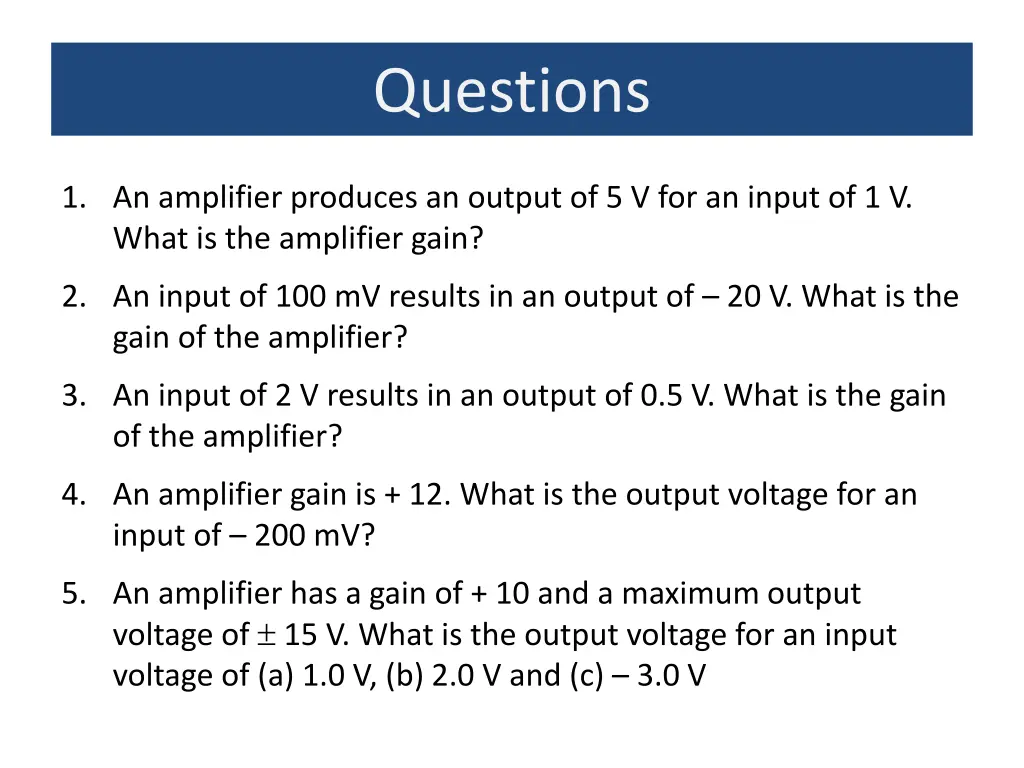 questions