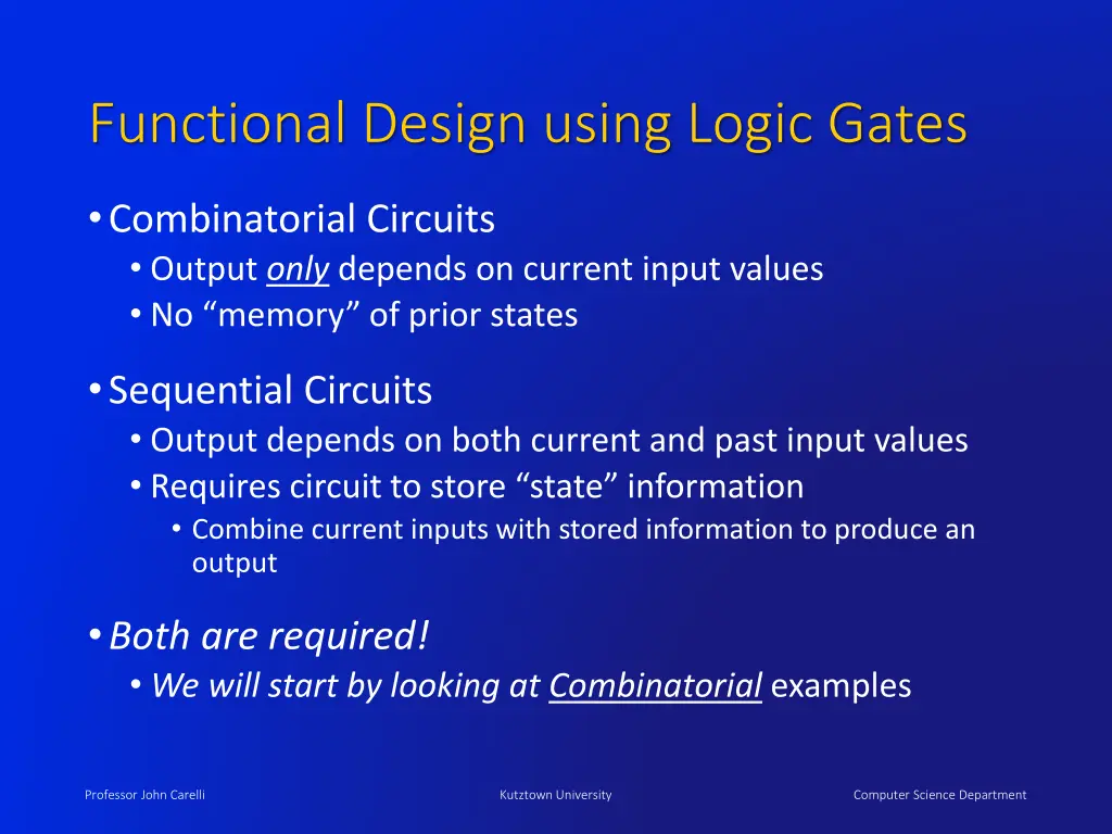 functional design using logic gates