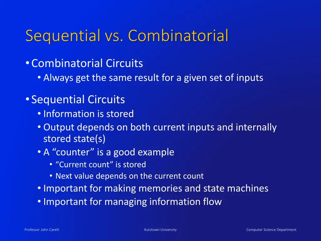 sequential vs combinatorial