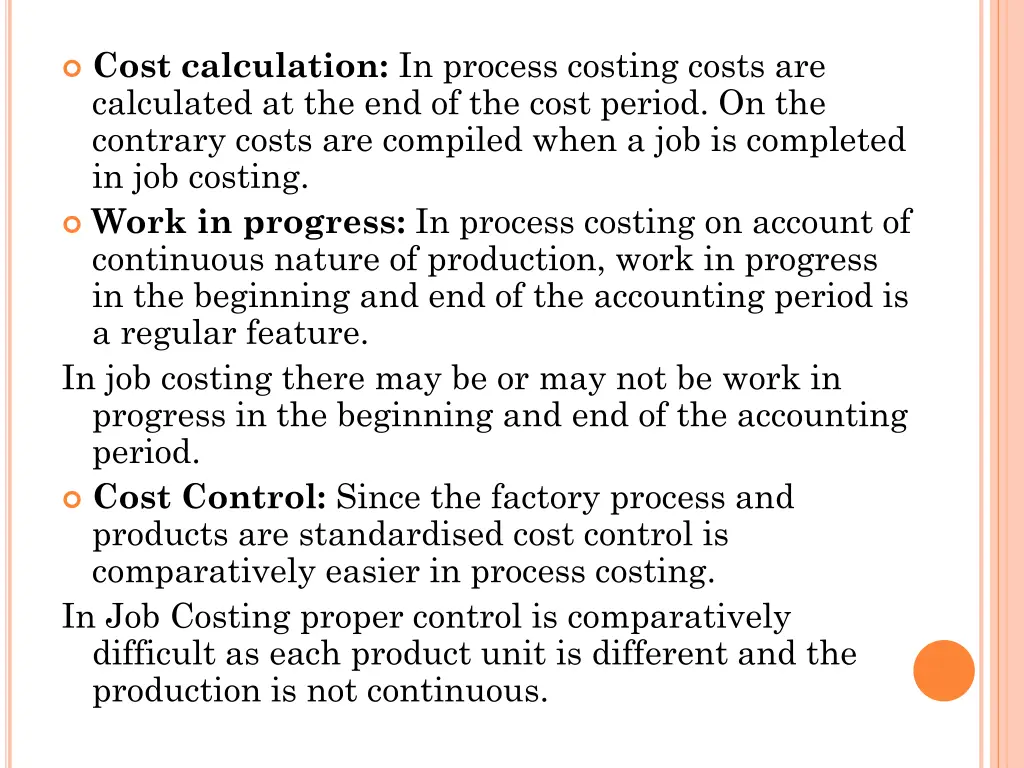 cost calculation in process costing costs