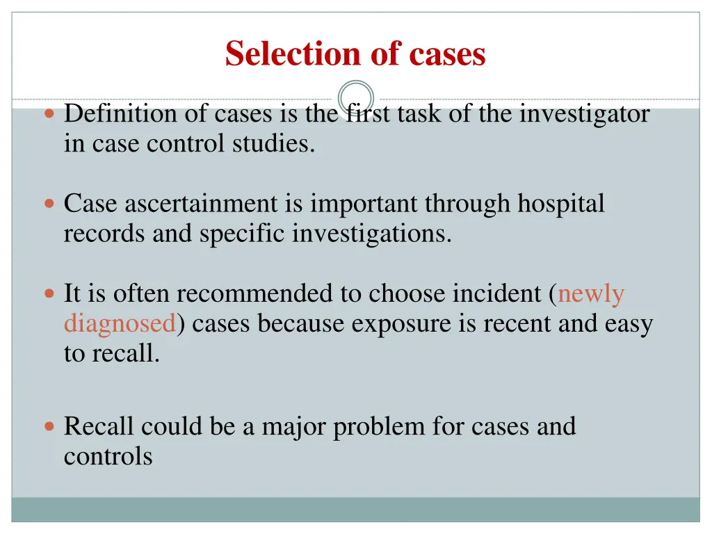 selection of cases