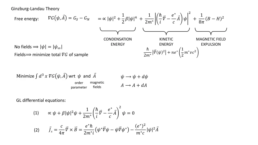 ginzburg landau theory
