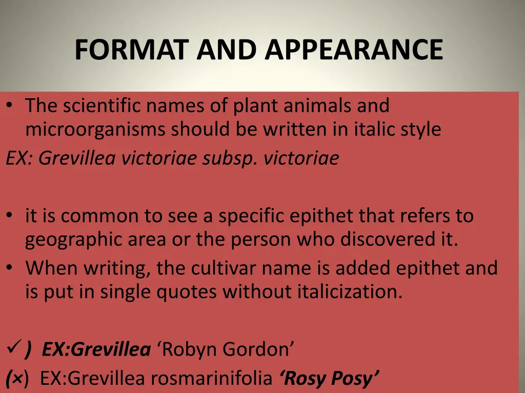format and appearance 3