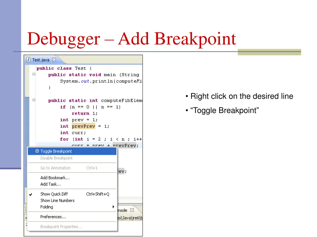 debugger add breakpoint