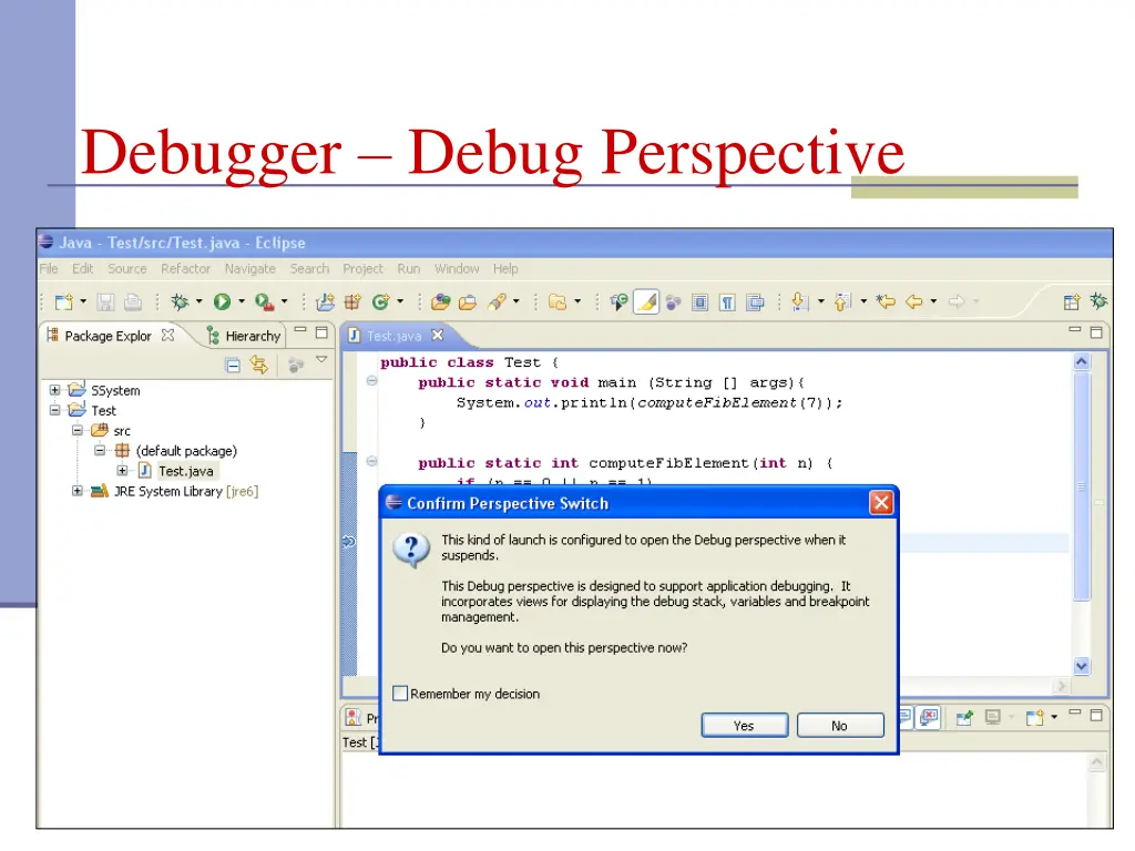 debugger debug perspective