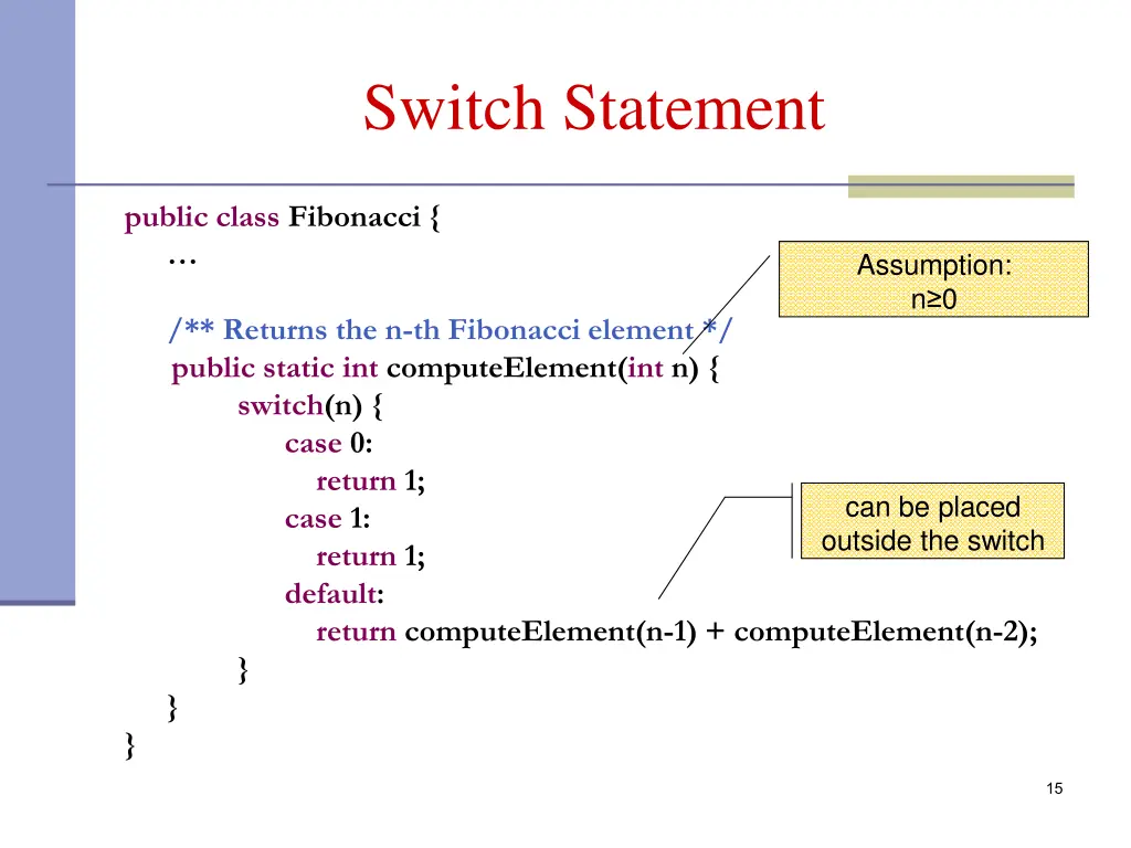 switch statement