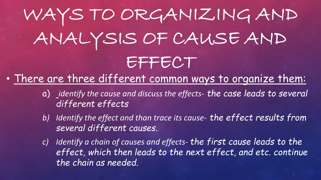 ways to organizing and ways to organizing