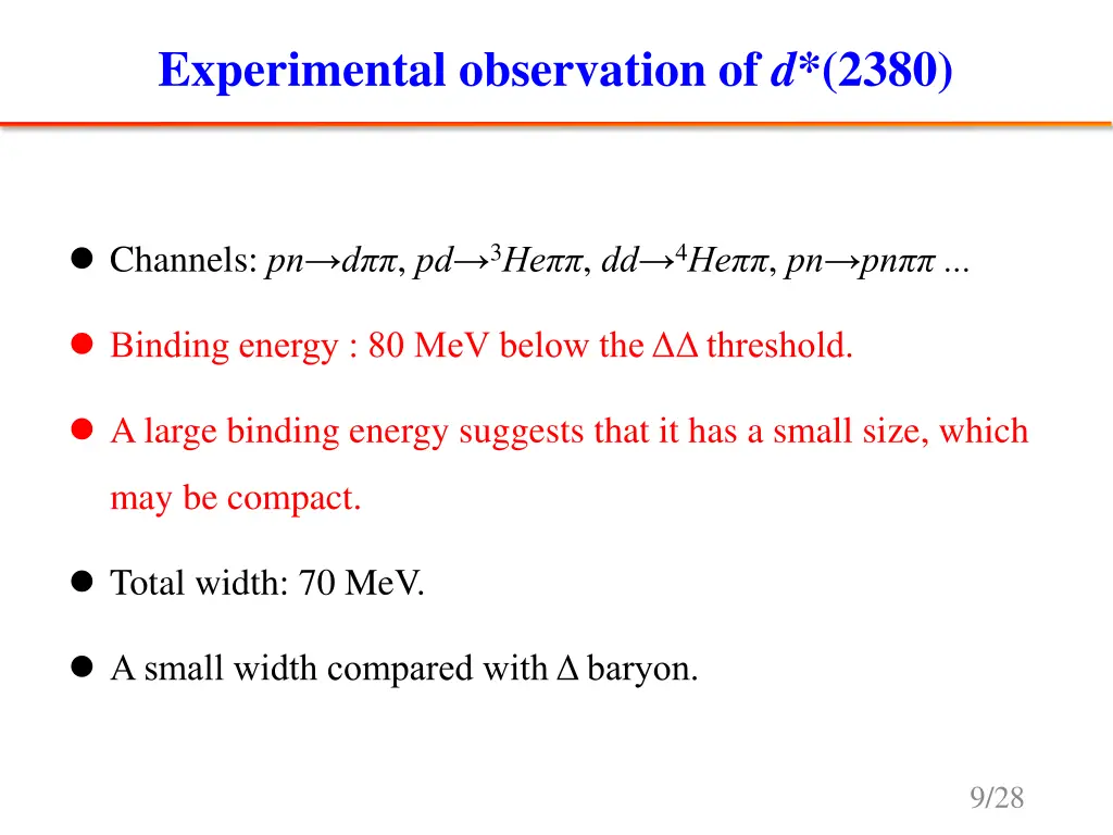 experimental observation of d 2380 3