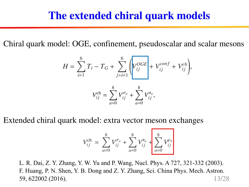 the extended chiral quark models