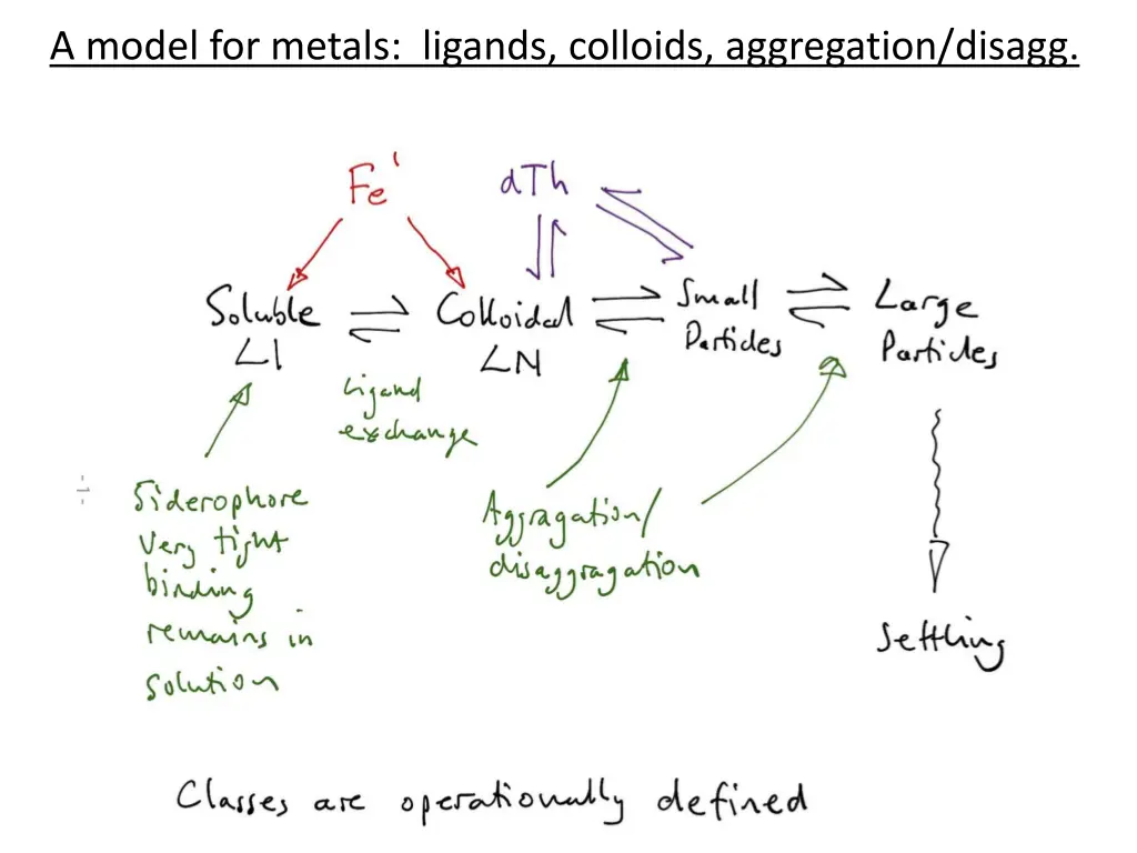 a model for metals ligands colloids aggregation 1