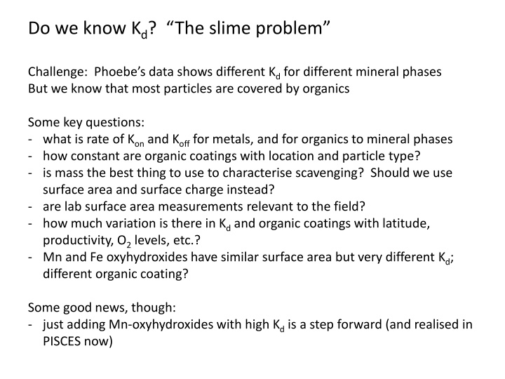 do we know k d the slime problem