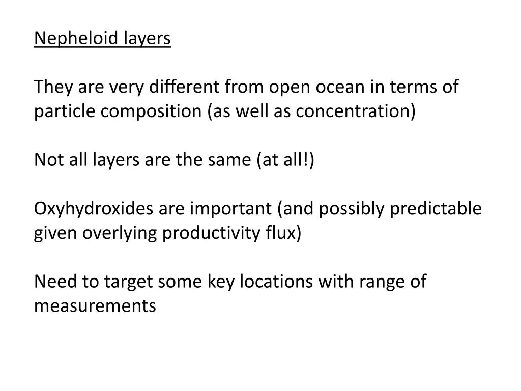 nepheloid layers