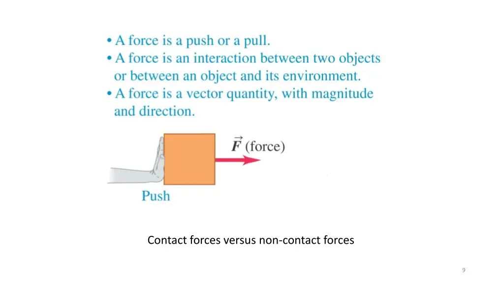 contact forces versus non contact forces