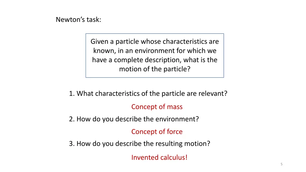 newton s task