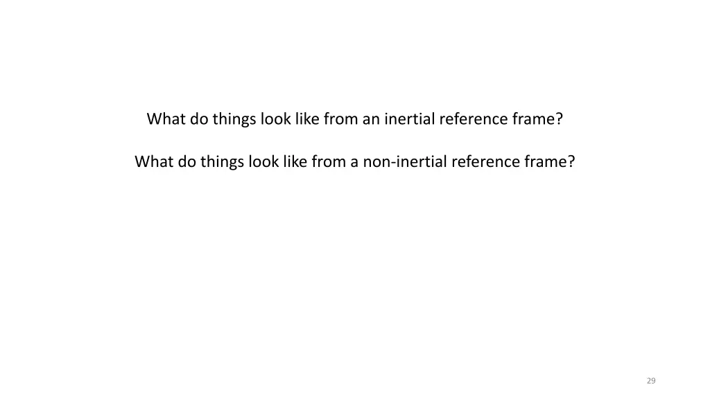 what do things look like from an inertial