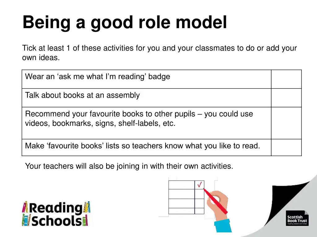being a good role model