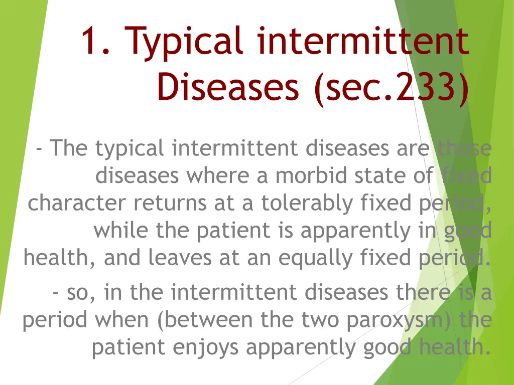 1 typical intermittent diseases sec 233
