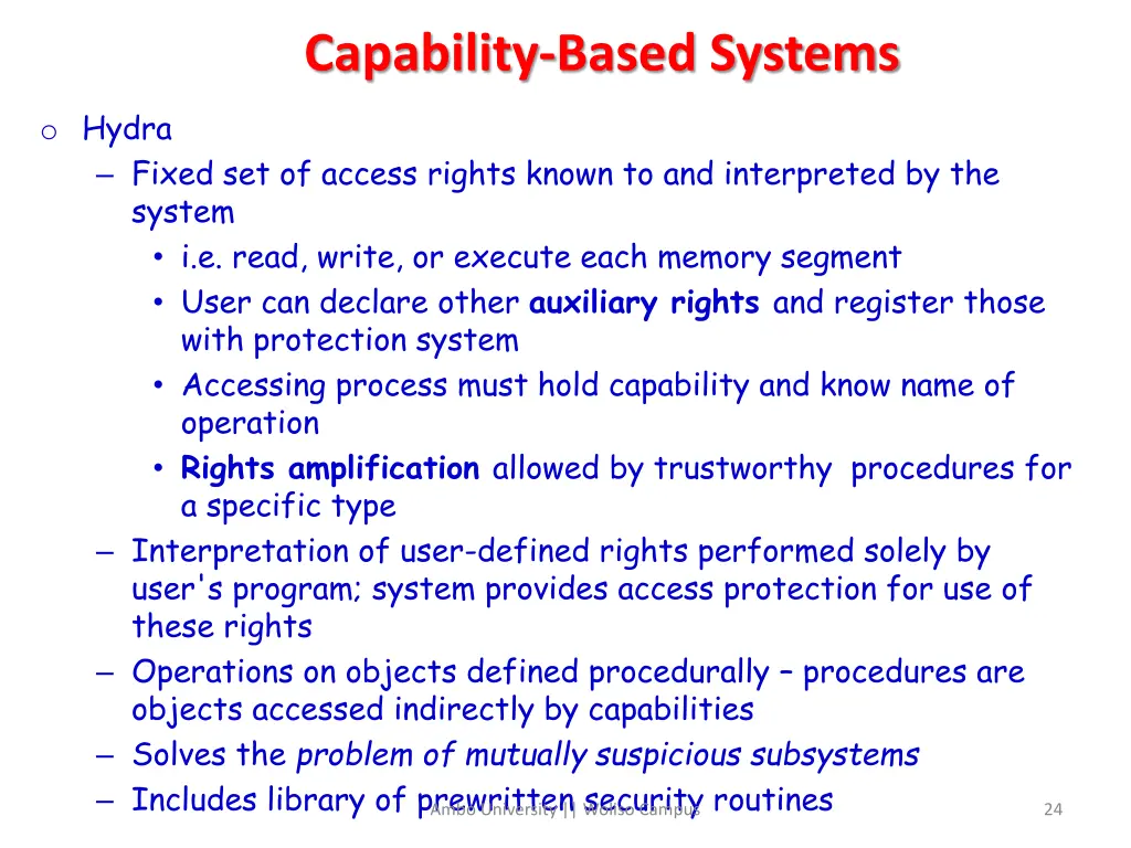 capability based systems