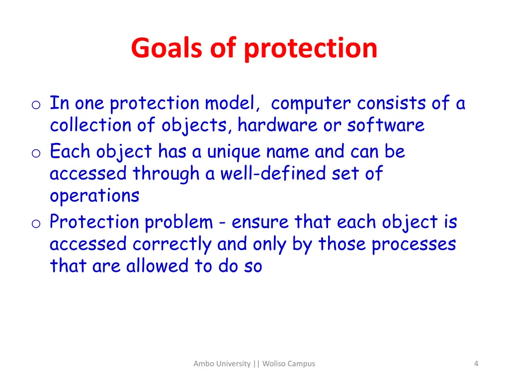 goals of protection