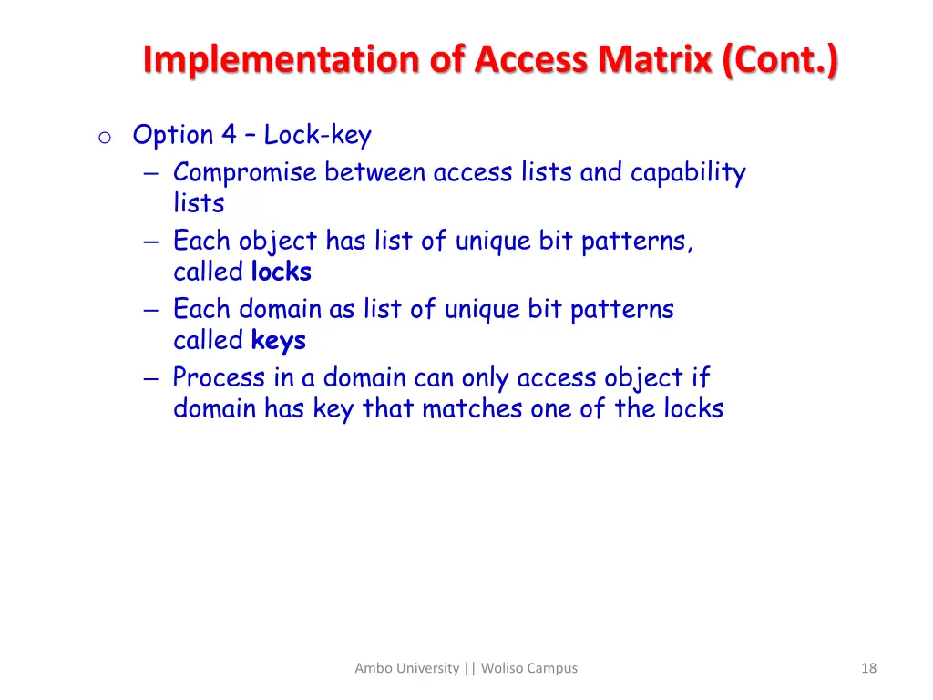 implementation of access matrix cont 3