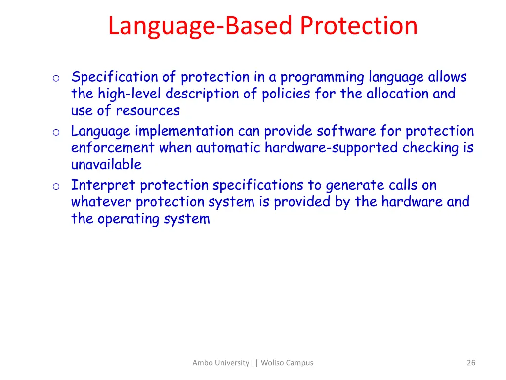 language based protection