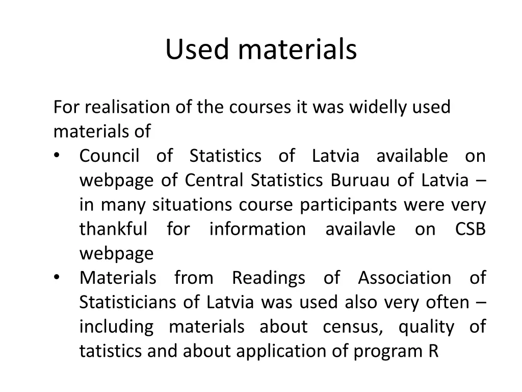 used materials