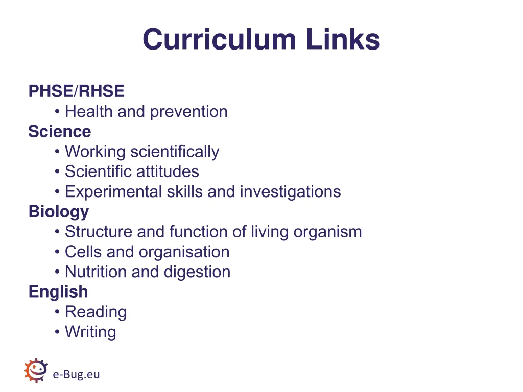 curriculum links