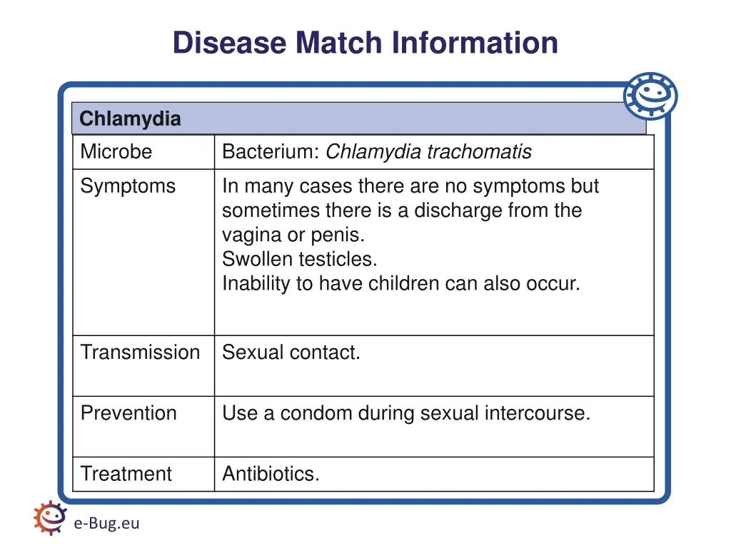 disease match information 12
