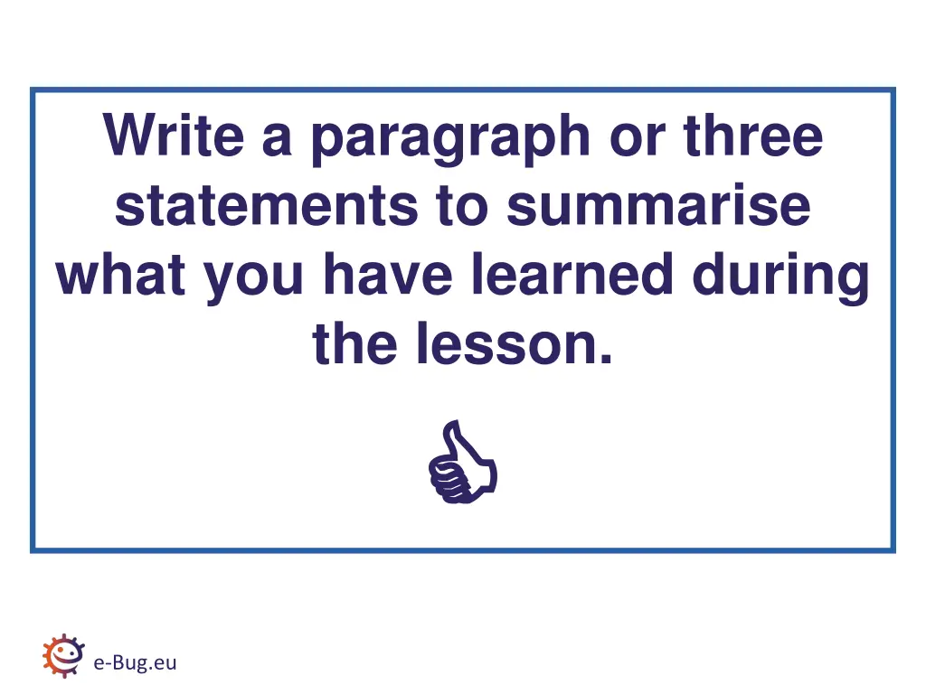 write a paragraph or three statements