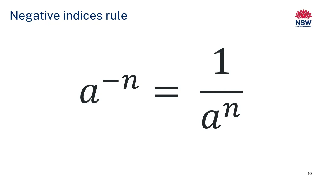 negative indices rule
