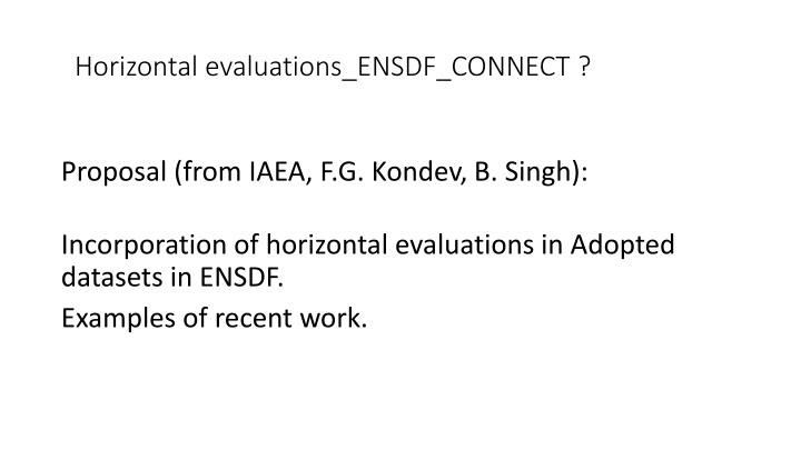 horizontal evaluations ensdf connect