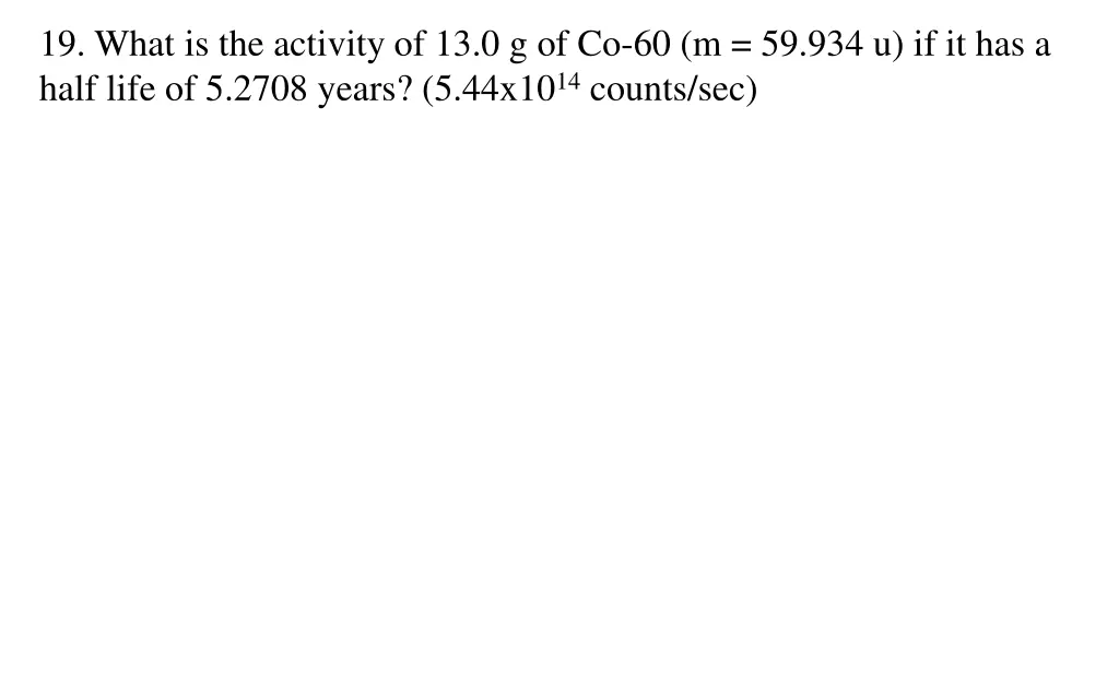 19 what is the activity