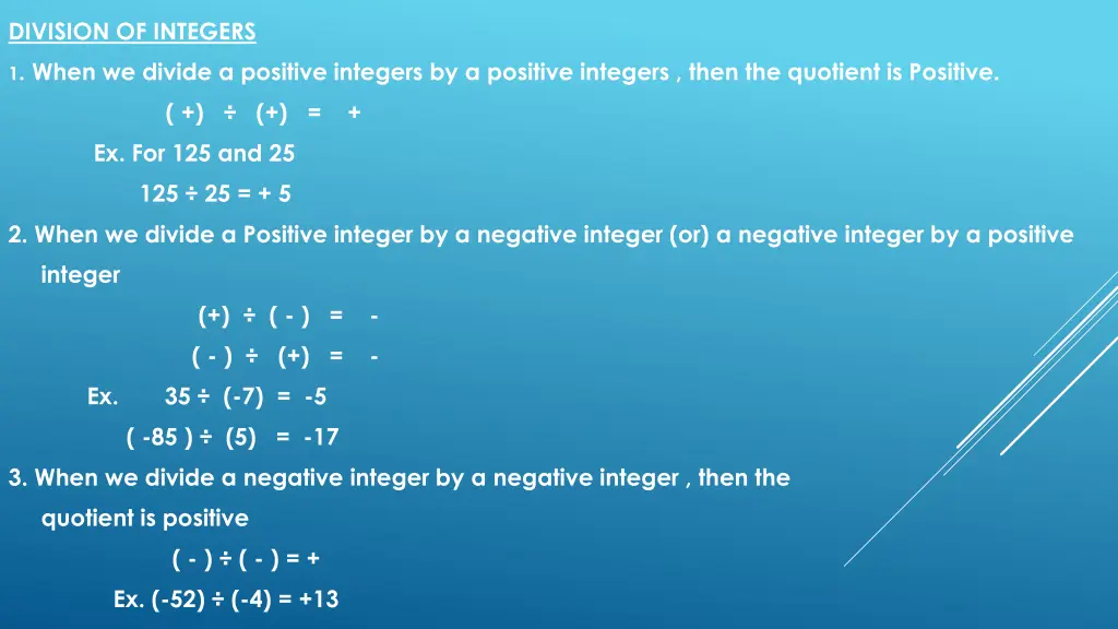 division of integers